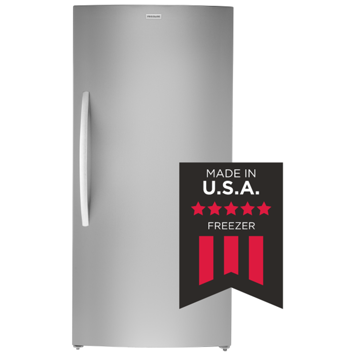 566L single door upright freezer Stainless steel C energy rating